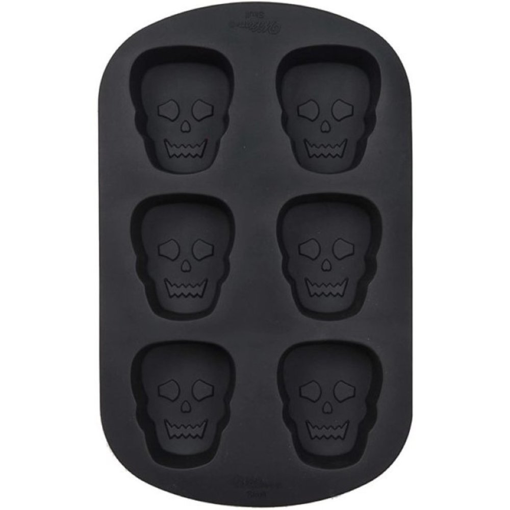 Skull Silicone Cake Mold Wilton Black Skeleton Bakeware 6 Halloween Treats